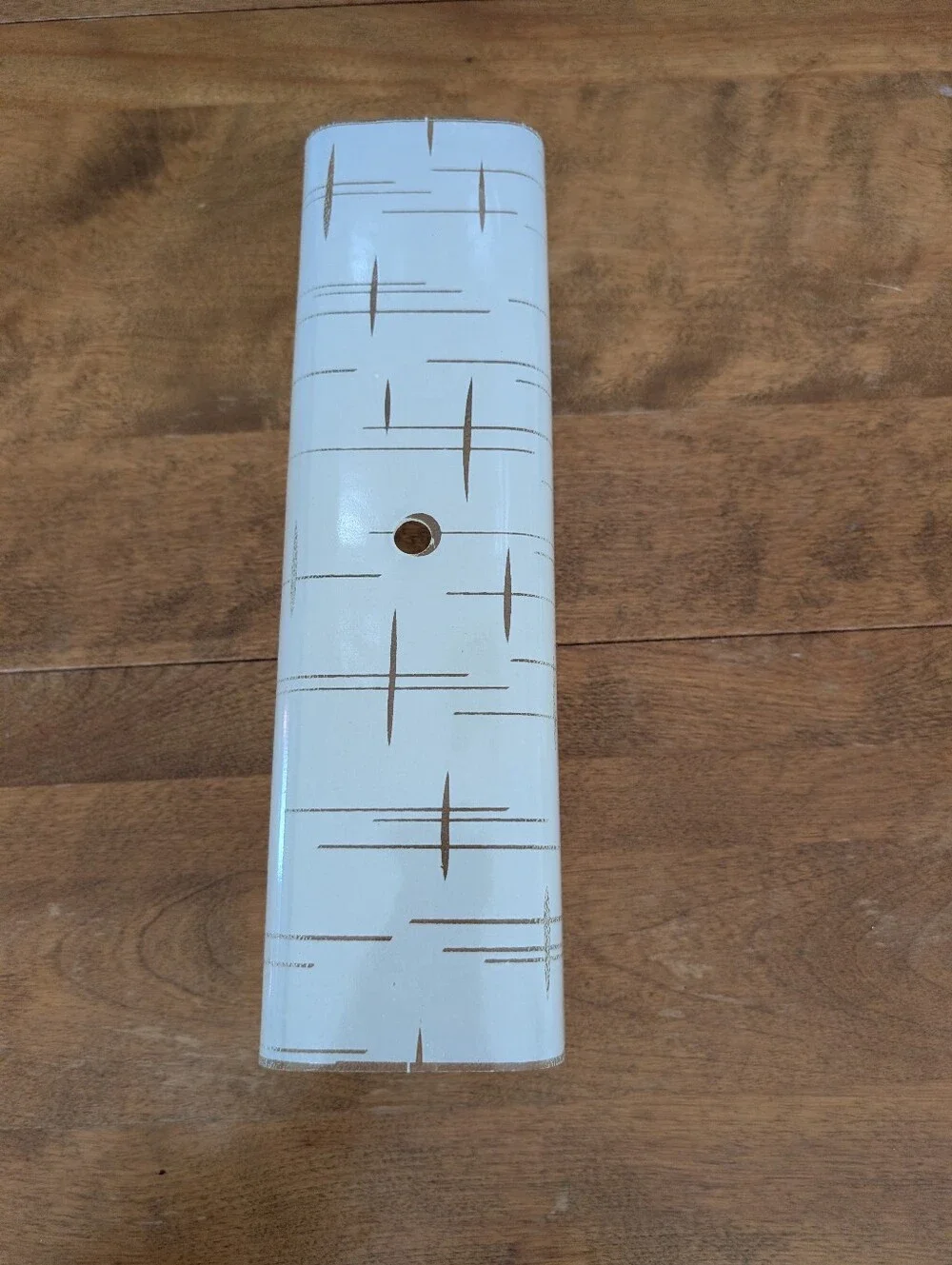 VINTAGE MCM Atomic Wall Sconce U-Shade Bent Light Cover White 12